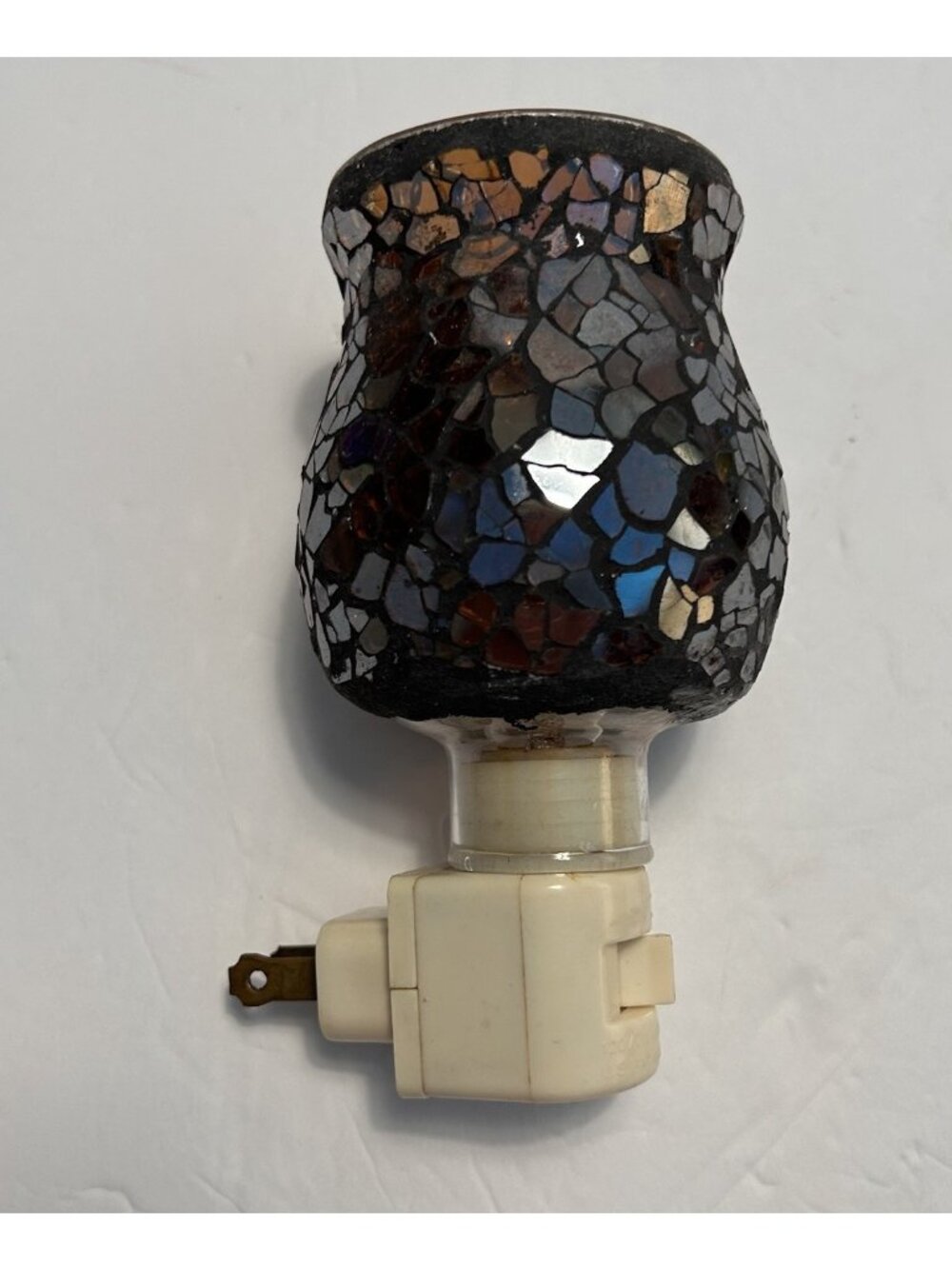 Mosaic Glass Brown Amber Plug-In Night Light Electric Tested Works